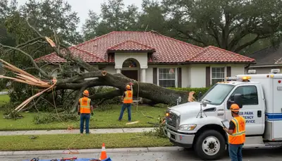Emergency tree removal after storm damage in Winter Park, FL by Kissimmee tree service experts