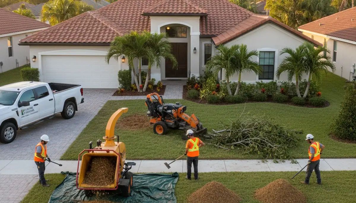 Final tree removal cleanup and yard restoration by professional crew in Kissimmee, FL